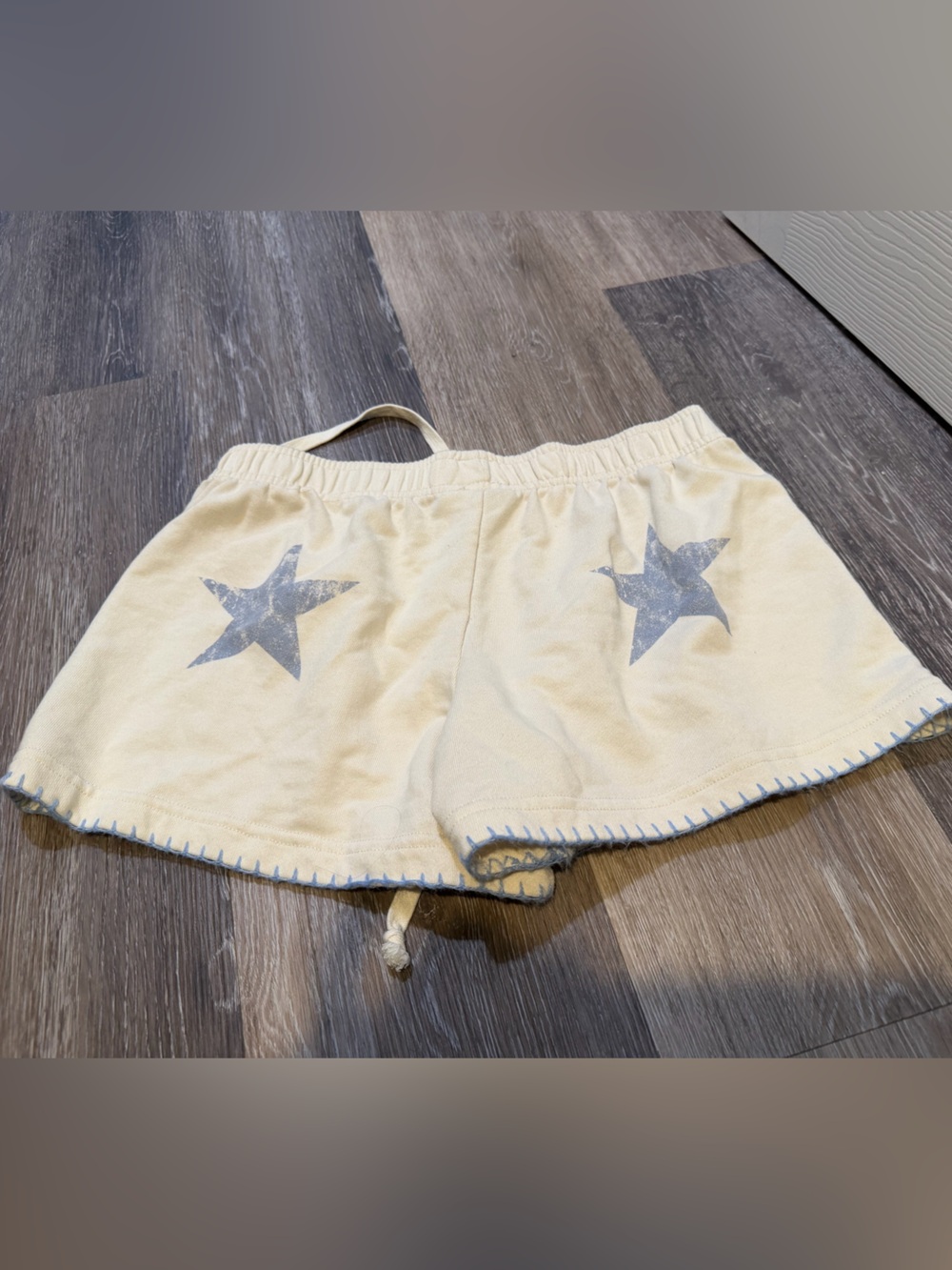 Altar'd State Cream Star-Print Elastic Waist Shorts